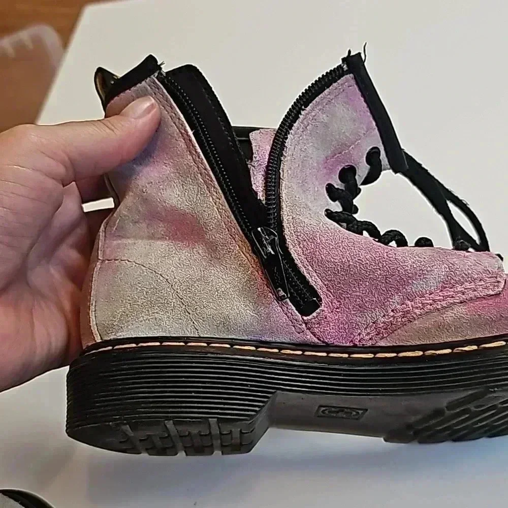 Dr. Martens girls tie dye suede boots size 2